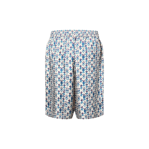 Monogram Printed Silk Shorts in Pria's Pakaian Celana collections by Louis Vuitton (Perbesar produk)