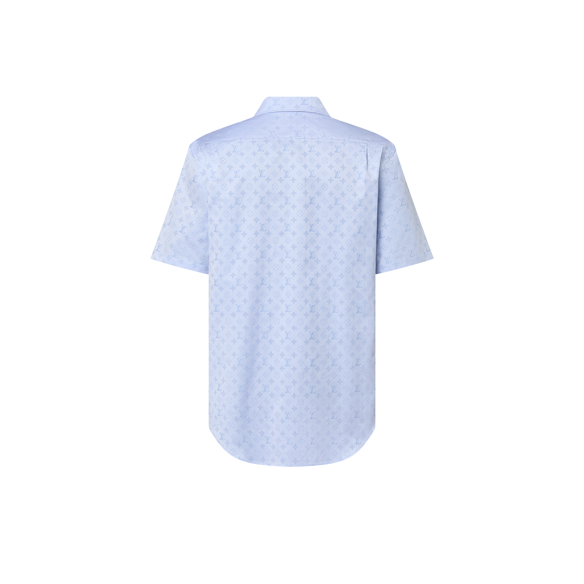 Monogram Short-Sleeved Cotton Shirt  in Pria