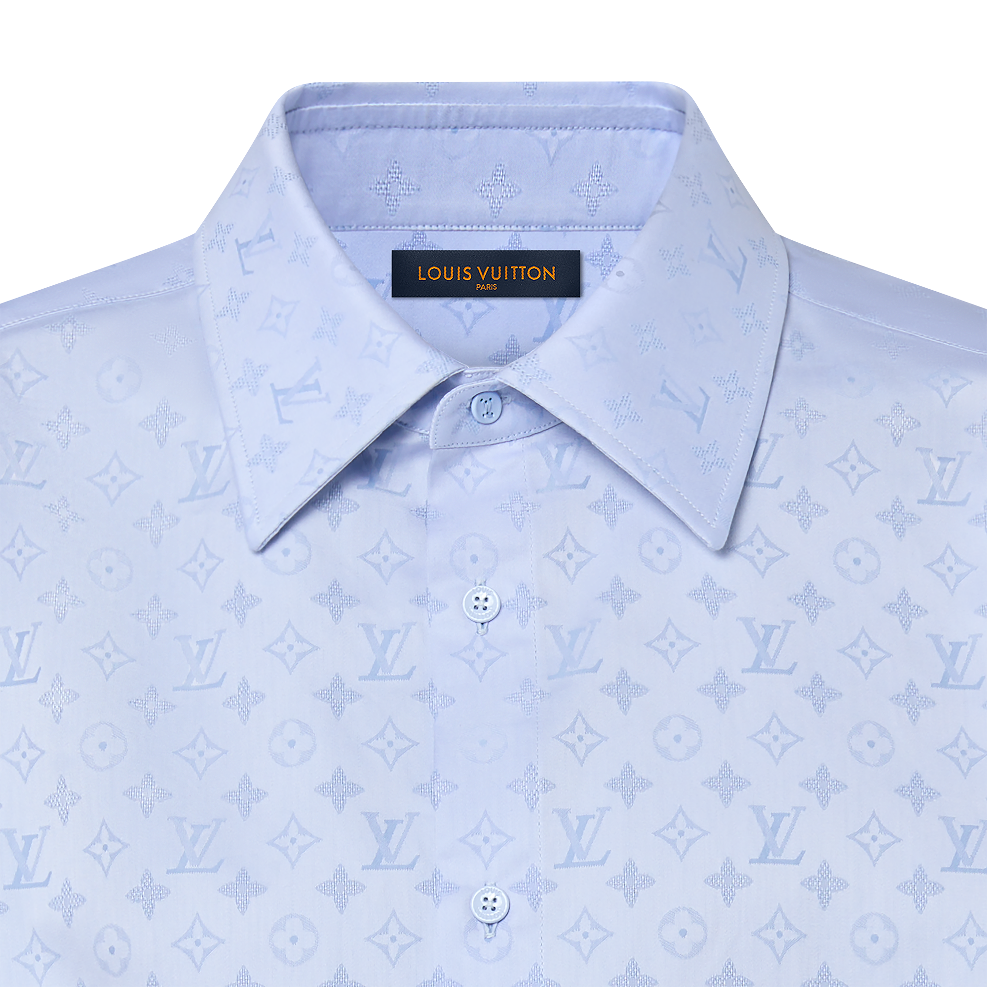 Monogram Short-Sleeved Cotton Shirt  in Pria