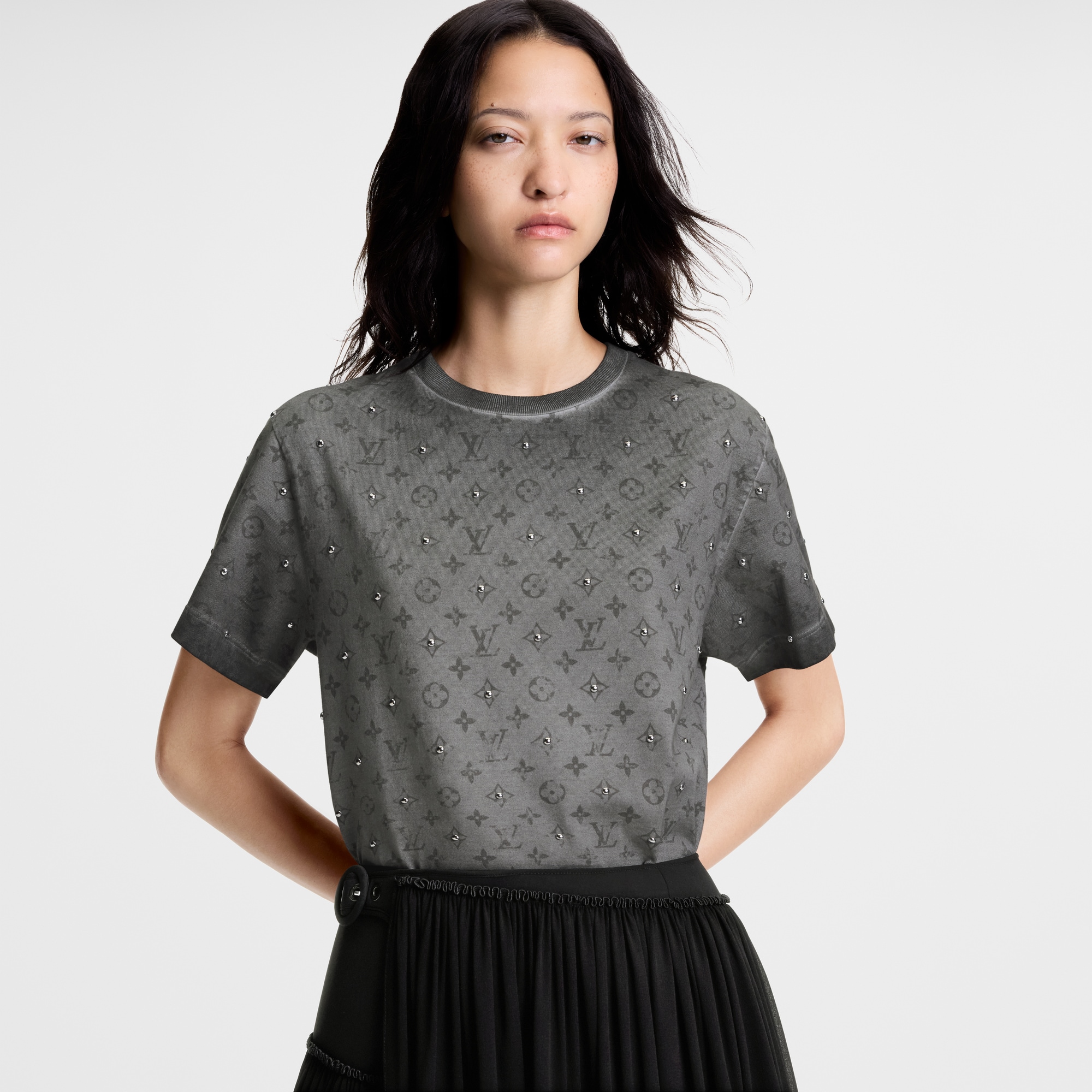 Monogram Stud T-Shirt  in Wanita