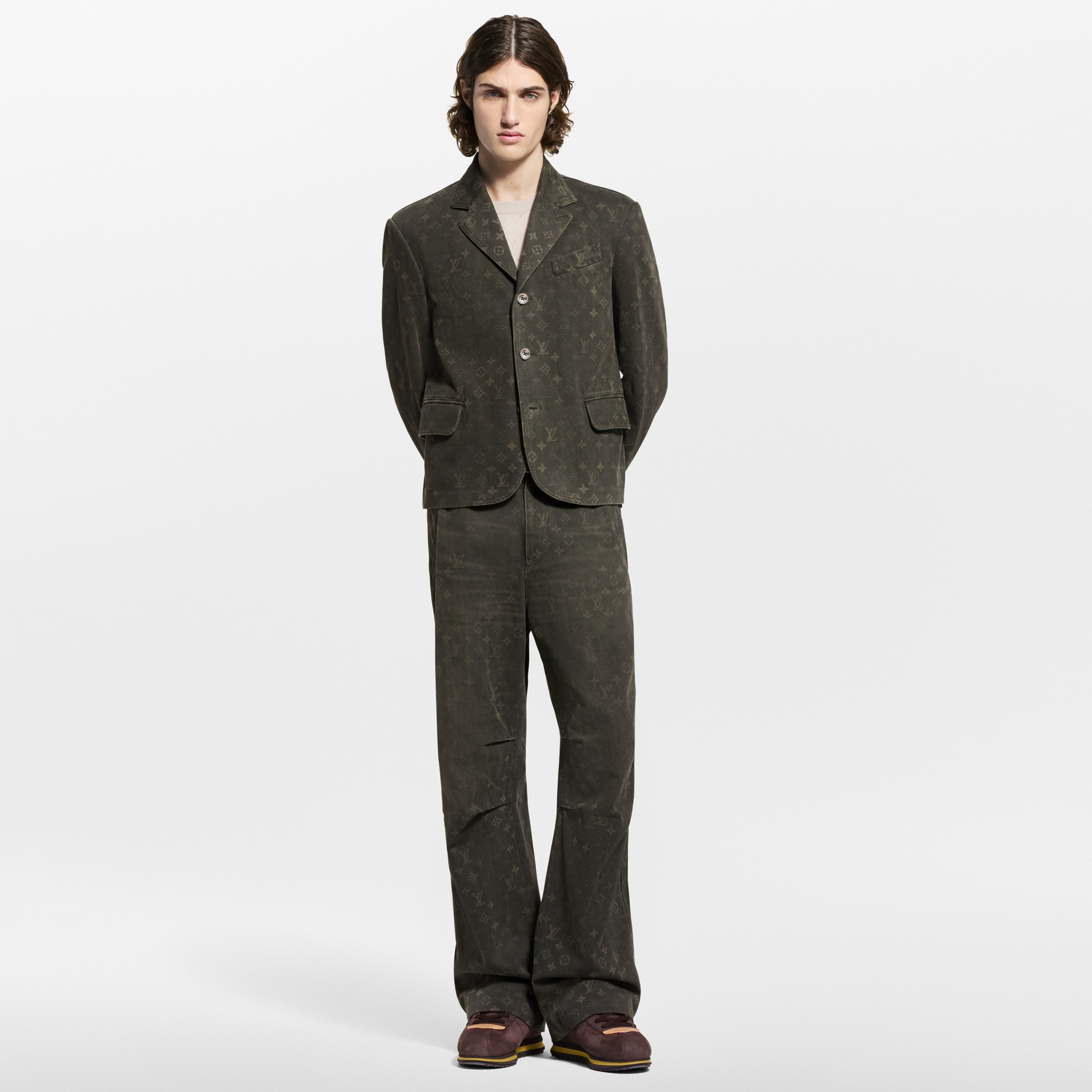 Monogram Waxed Denim Jacket  in Pria