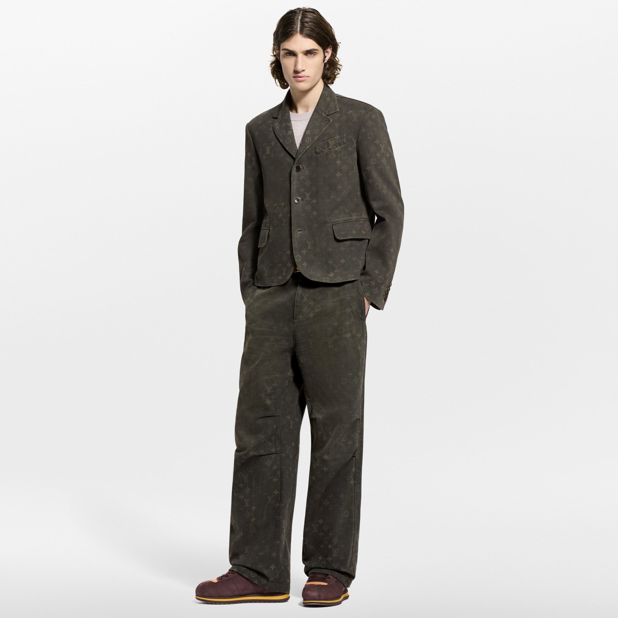 Monogram Waxed Denim Pants  in Pria