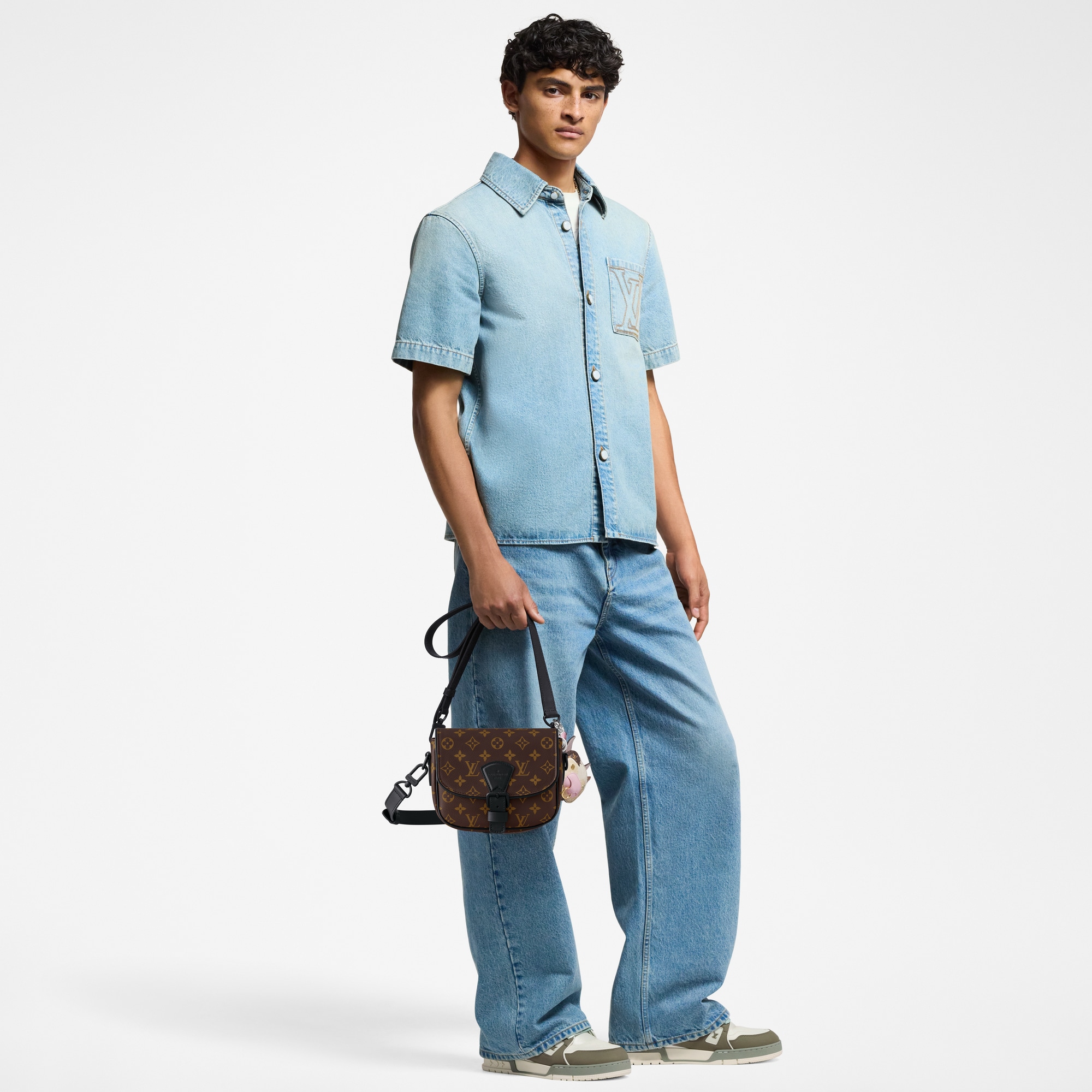 Montsouris Messenger PM Monogram Macassar Canvas in Pria