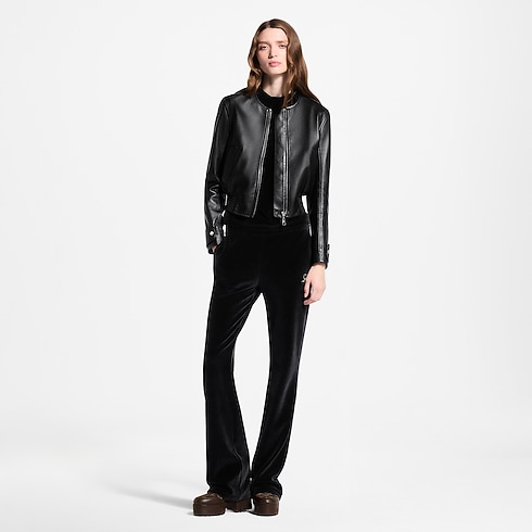 Nanogram Accent Leather Bomber Jacket in Women's Ready-to-Wear Coats and Jackets collections by Louis Vuitton (Product zoom)