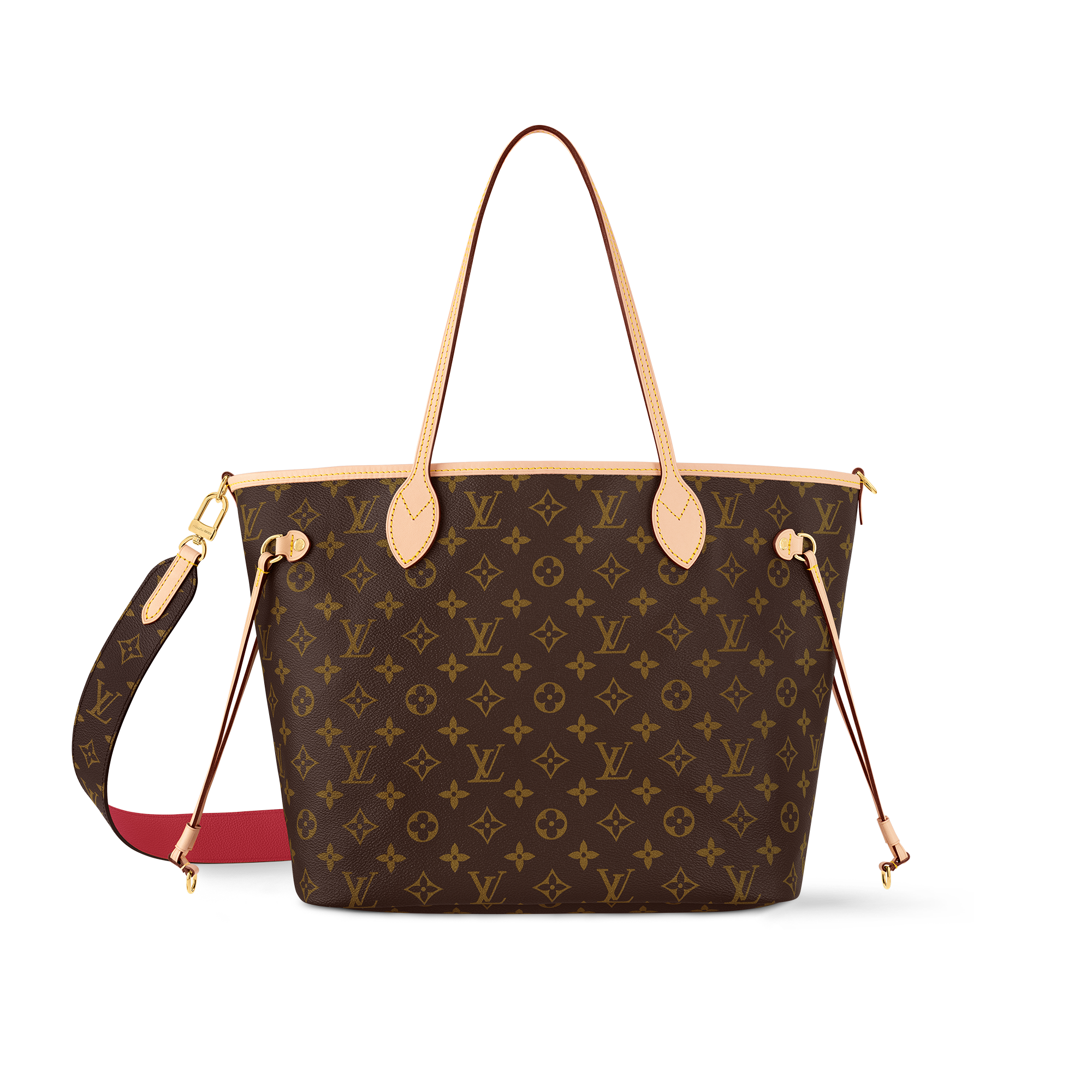 Neverfull Bandoulière Inside Out MM Monogram in Tas dan Aksesori Kulit
