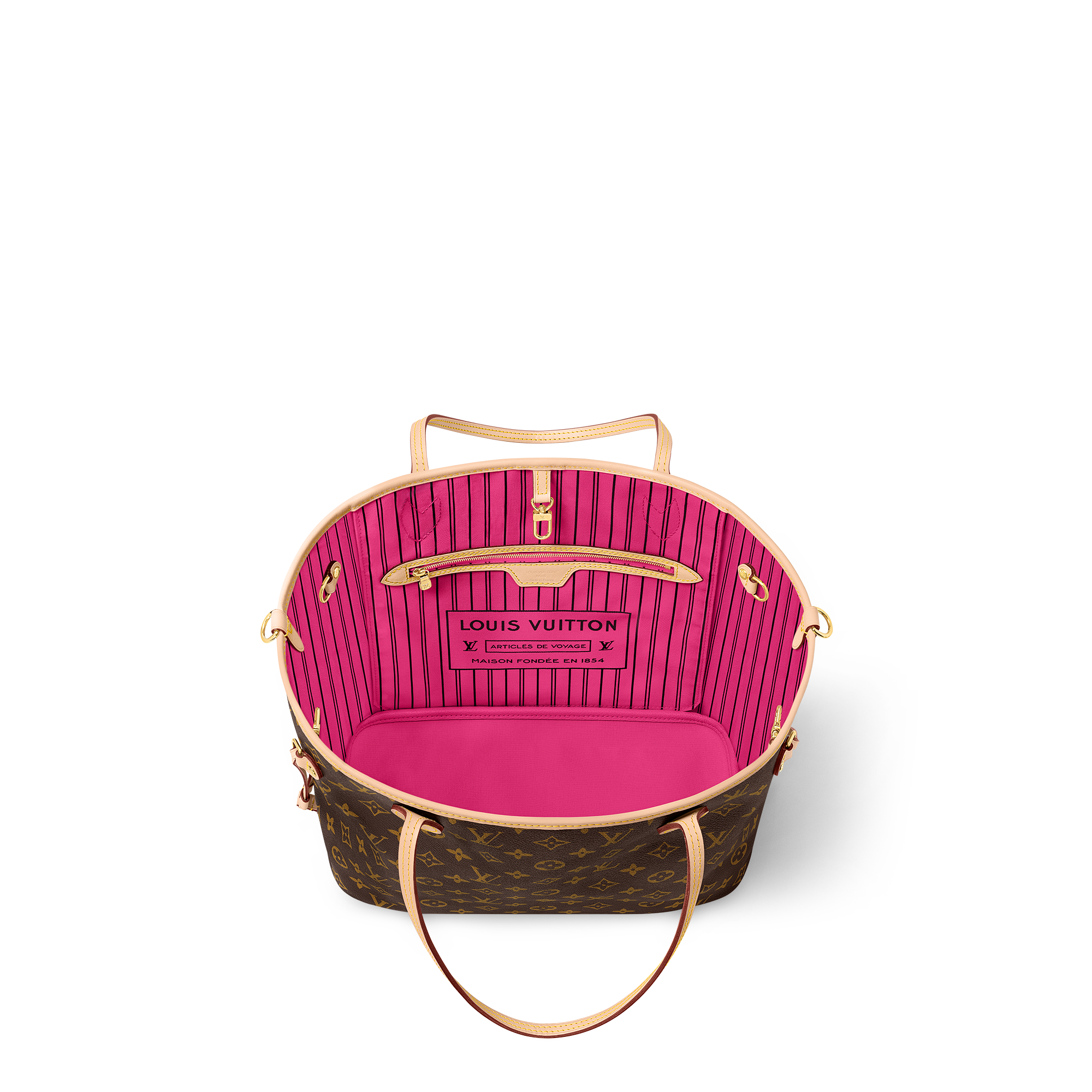 Neverfull Bandoulière Inside Out MM Monogram in Tas dan Aksesori Kulit