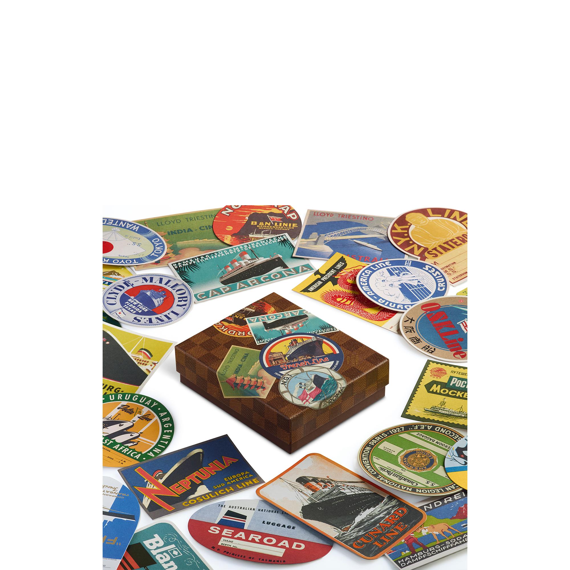 Ocean Liners Labels Postcard Box  in Trunks, Travel and Home