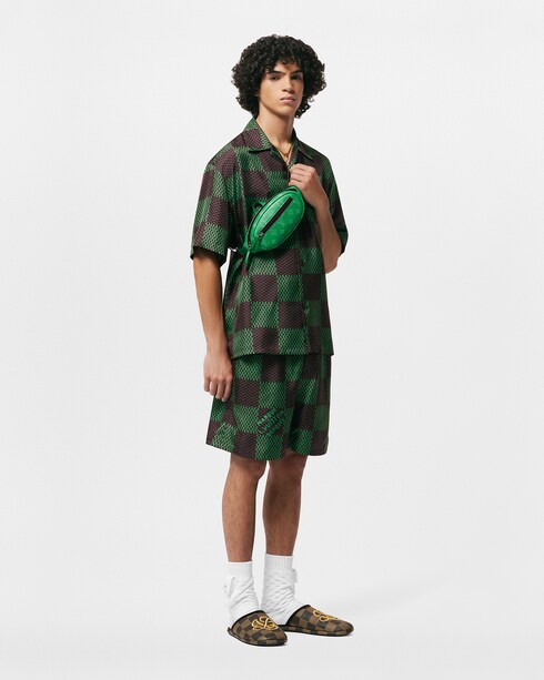 オープンカラーショートスリーブシルクシャツ メンズ Discontinued Product