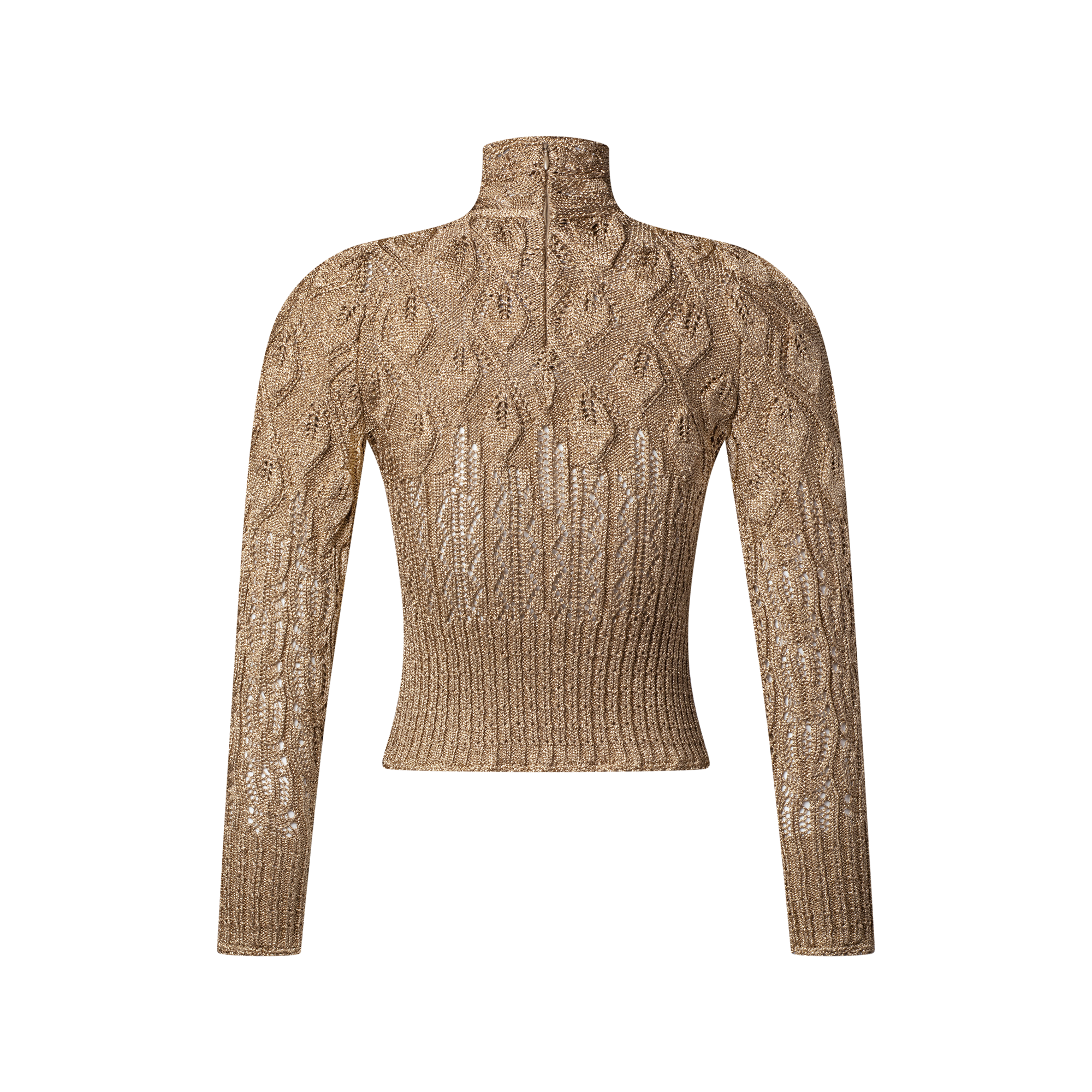 Openwork Glitter Knit Pullover  in Wanita