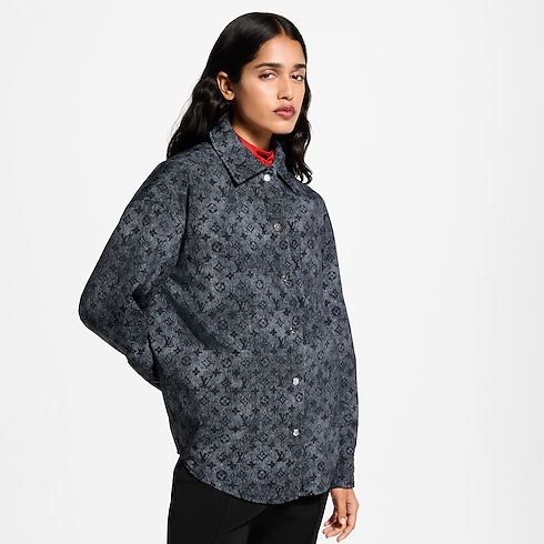 Padded Denim-Effect Monogram Overshirt in Wanita's Pakaian Mantel dan Jaket collections by Louis Vuitton (Perbesar produk)