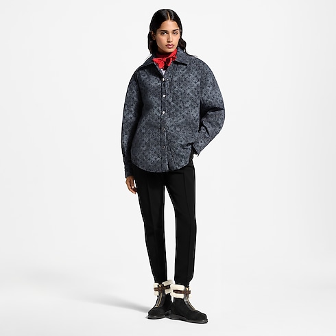 Padded Denim-Effect Monogram Overshirt in Wanita's Pakaian Mantel dan Jaket collections by Louis Vuitton (Perbesar produk)