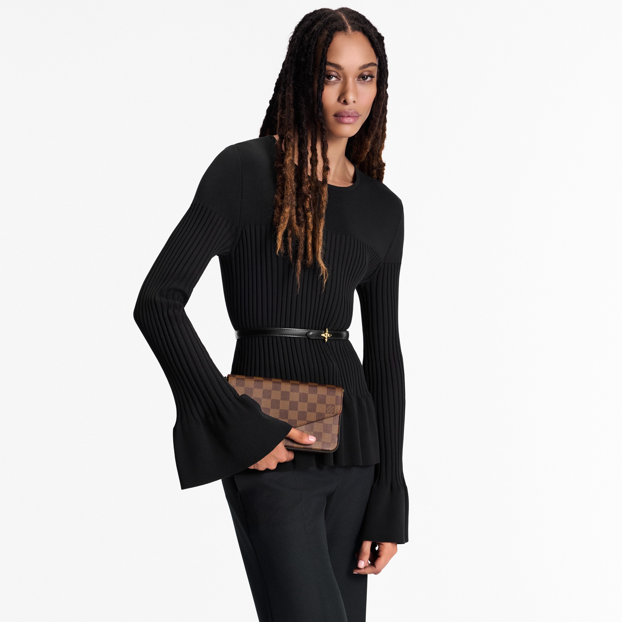 Pochette Félicie Damier Ebene Canvas in Women