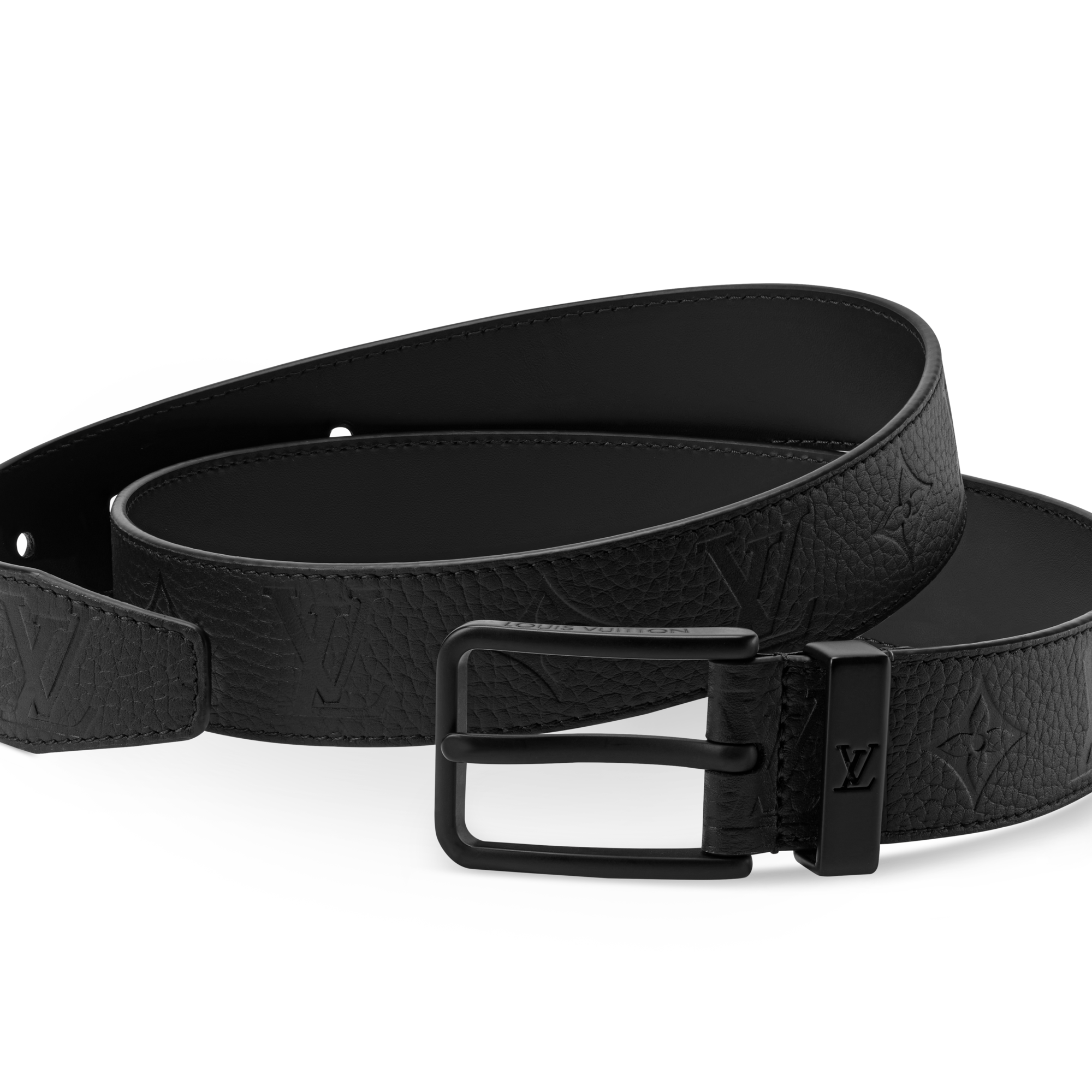 Pont Neuf Taurillon Monogram 35mm Belt  in Pria