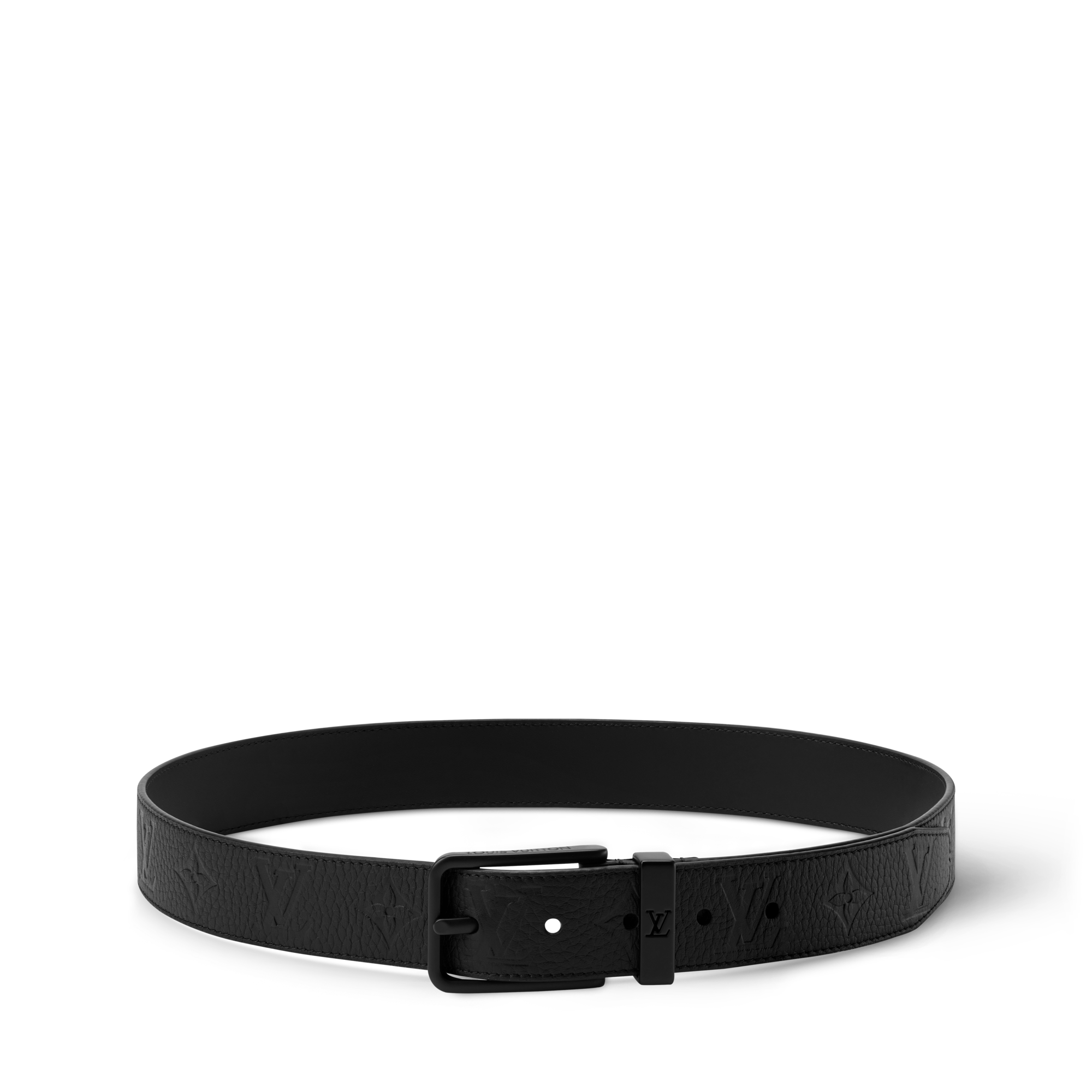 Pont Neuf Taurillon Monogram 35mm Belt  in Pria