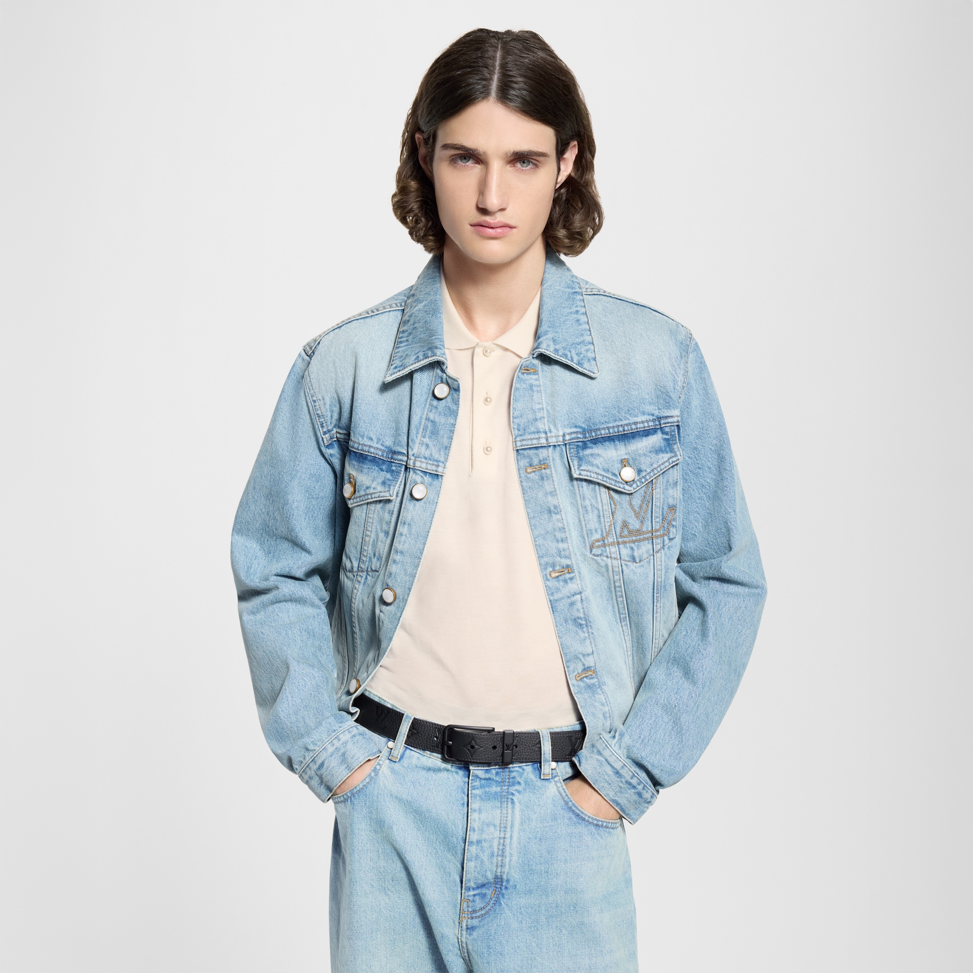 Pont Neuf Taurillon Monogram 35mm Belt  in Pria