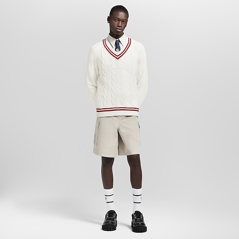 Preppy V-Neck Cable Pullover in Men's Ready-to-Wear All Ready-to-Wear collections by Louis Vuitton (Product zoom)