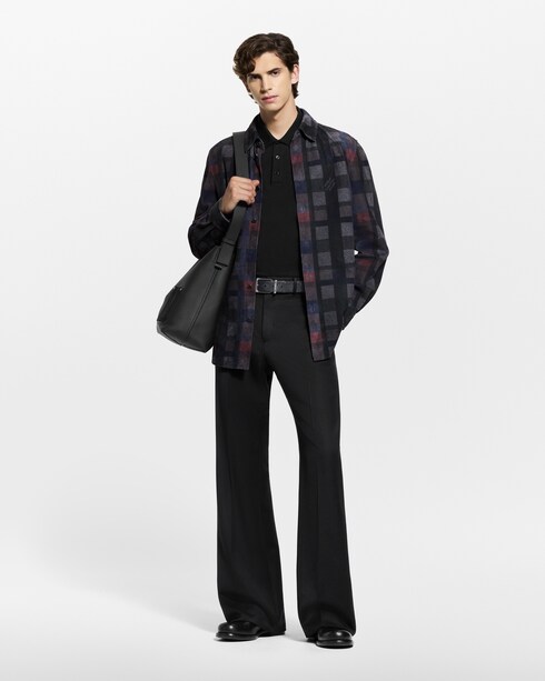 プリンテッド レザーシャツ メンズ ウェア(洋服)