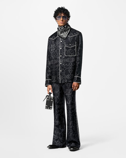 Printed Long-Sleeved Silk Pyjama Overshirt in Men's Ready-to-Wear Outerwear and Coats collections by Louis Vuitton