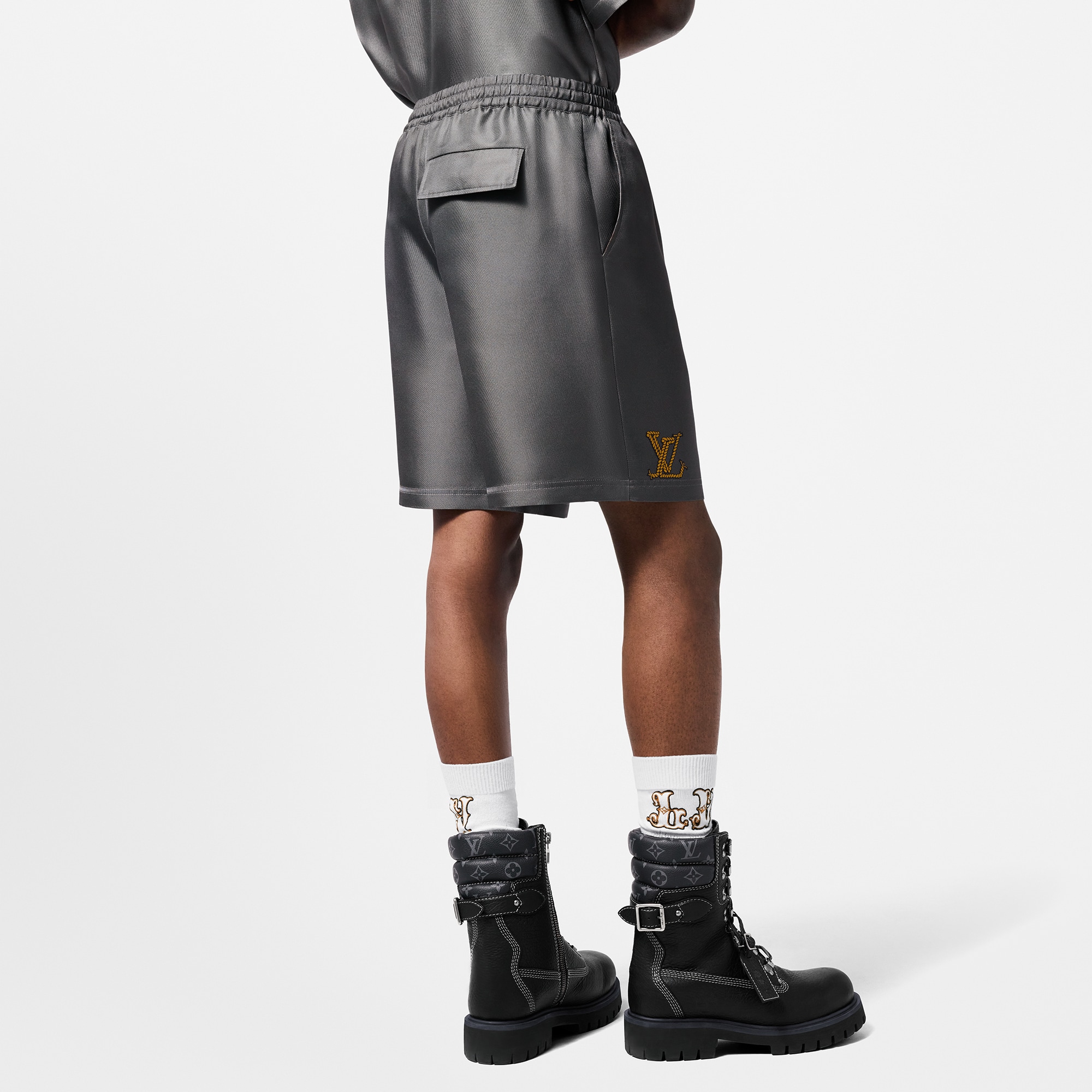 Printed Silk Shorts  in Pria