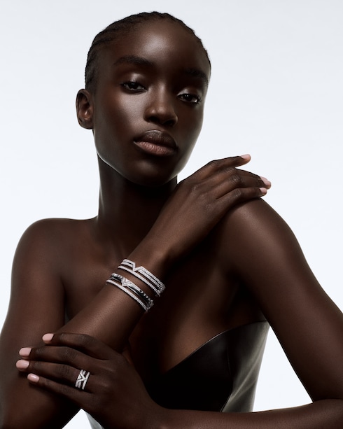 Pure V Bracelet, White Gold and Diamonds in Les Extraordinaires's Jewelry Bracelets collections by Louis Vuitton