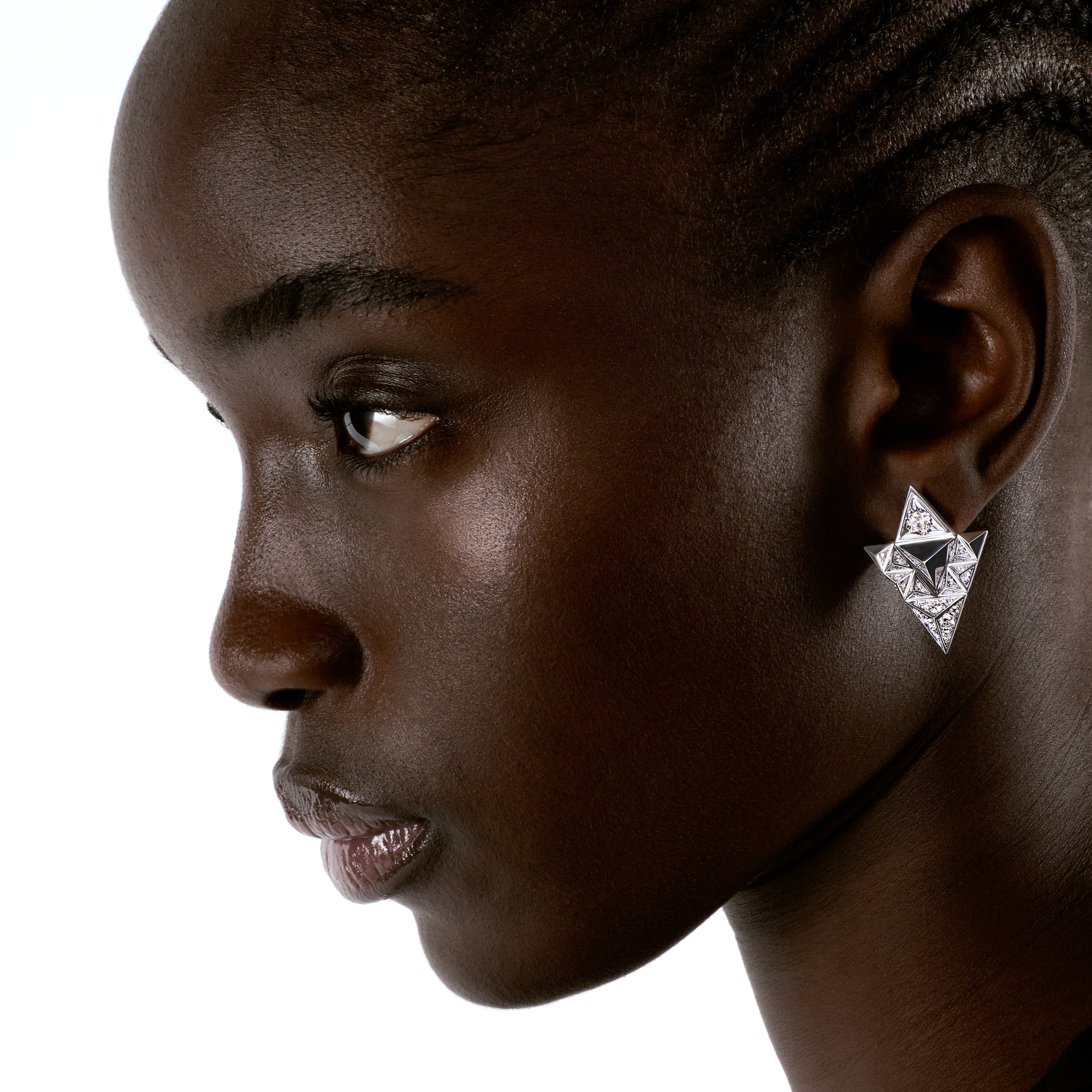 Pure V Earrings, White Gold and Diamonds  in Perhiasan