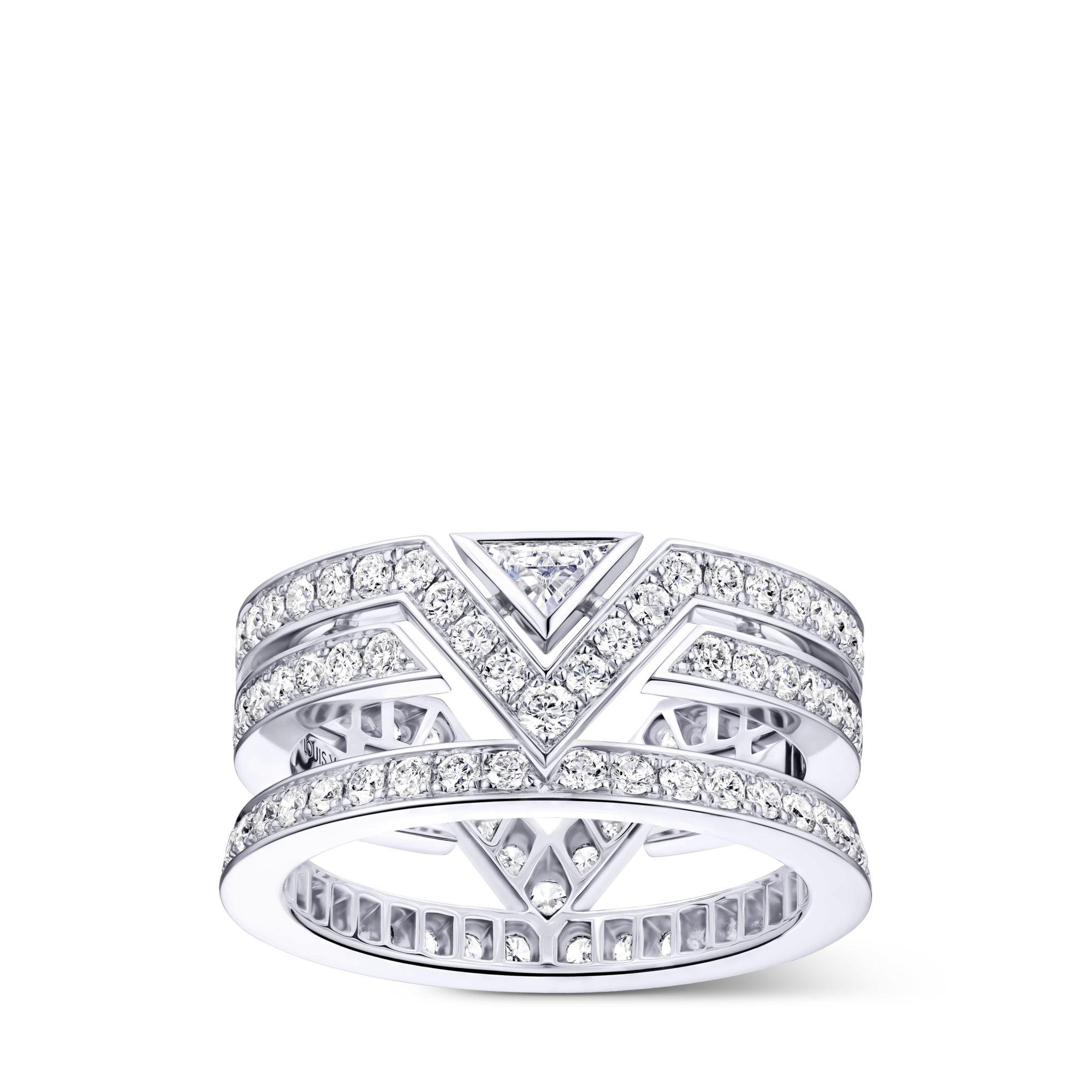 Pure V Ring, White Gold & Diamonds  in Les Extraordinaires