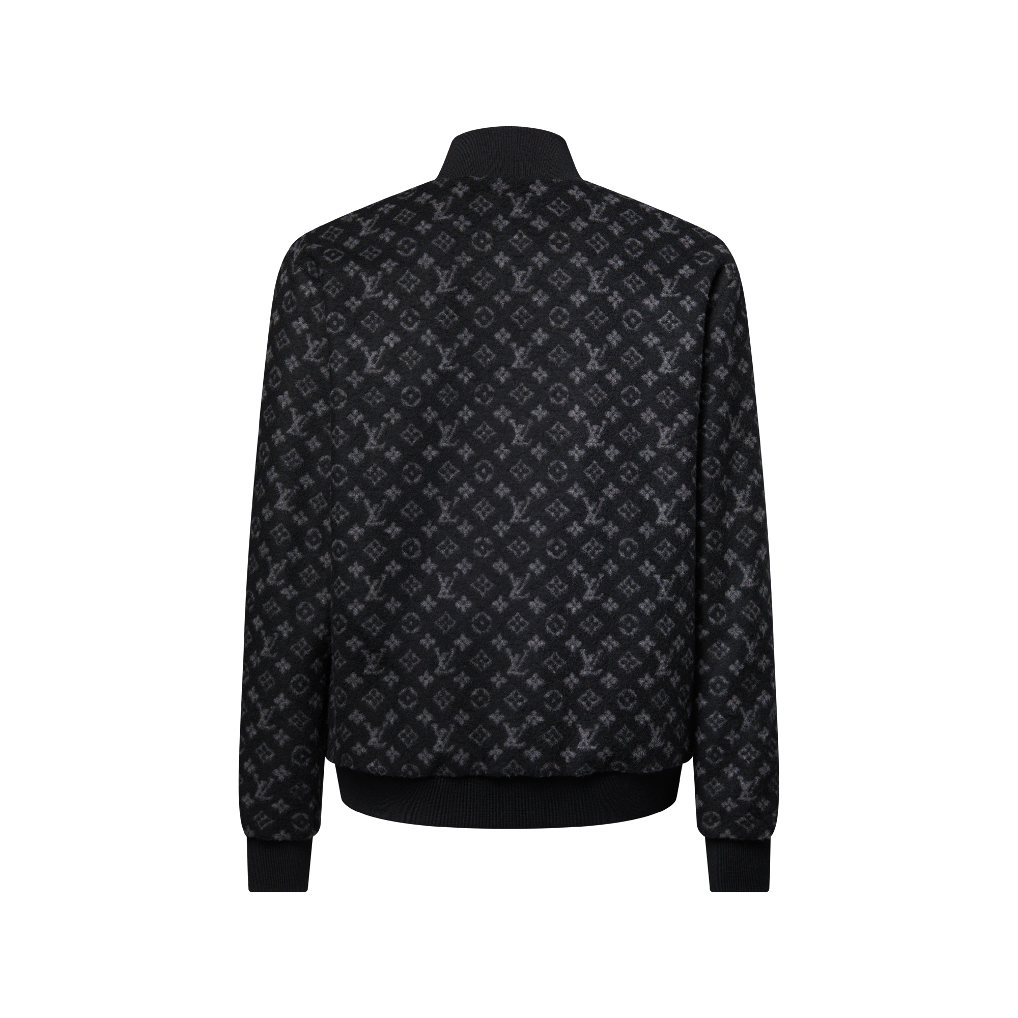 Reversible Monogram Fleece Bomber  in Pria