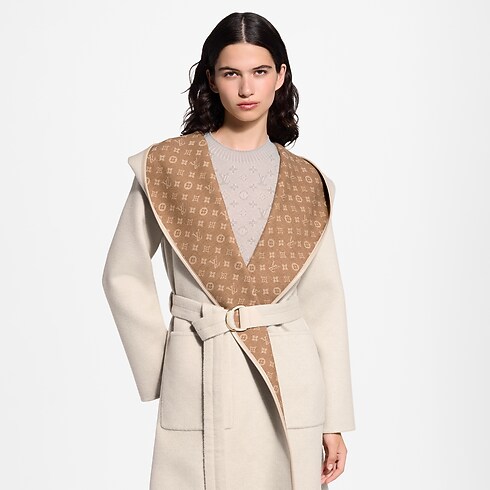 Reversible Signature Hooded Wrap Coat in Wanita's Pakaian Mantel dan Jaket collections by Louis Vuitton (Perbesar produk)
