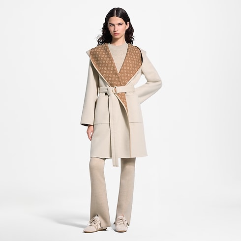 Reversible Signature Hooded Wrap Coat in Wanita's Pakaian Mantel dan Jaket collections by Louis Vuitton (Perbesar produk)