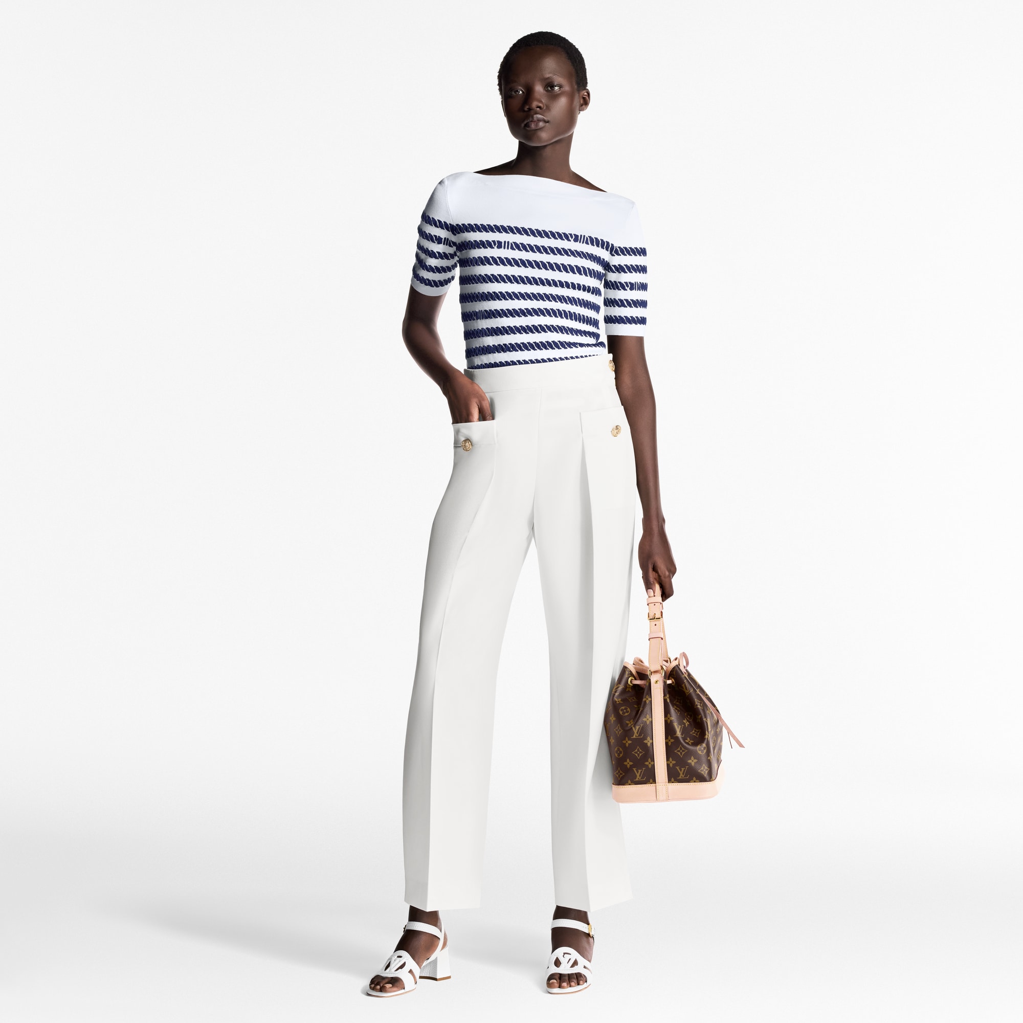 Rope Stripes Knit Top   in Women