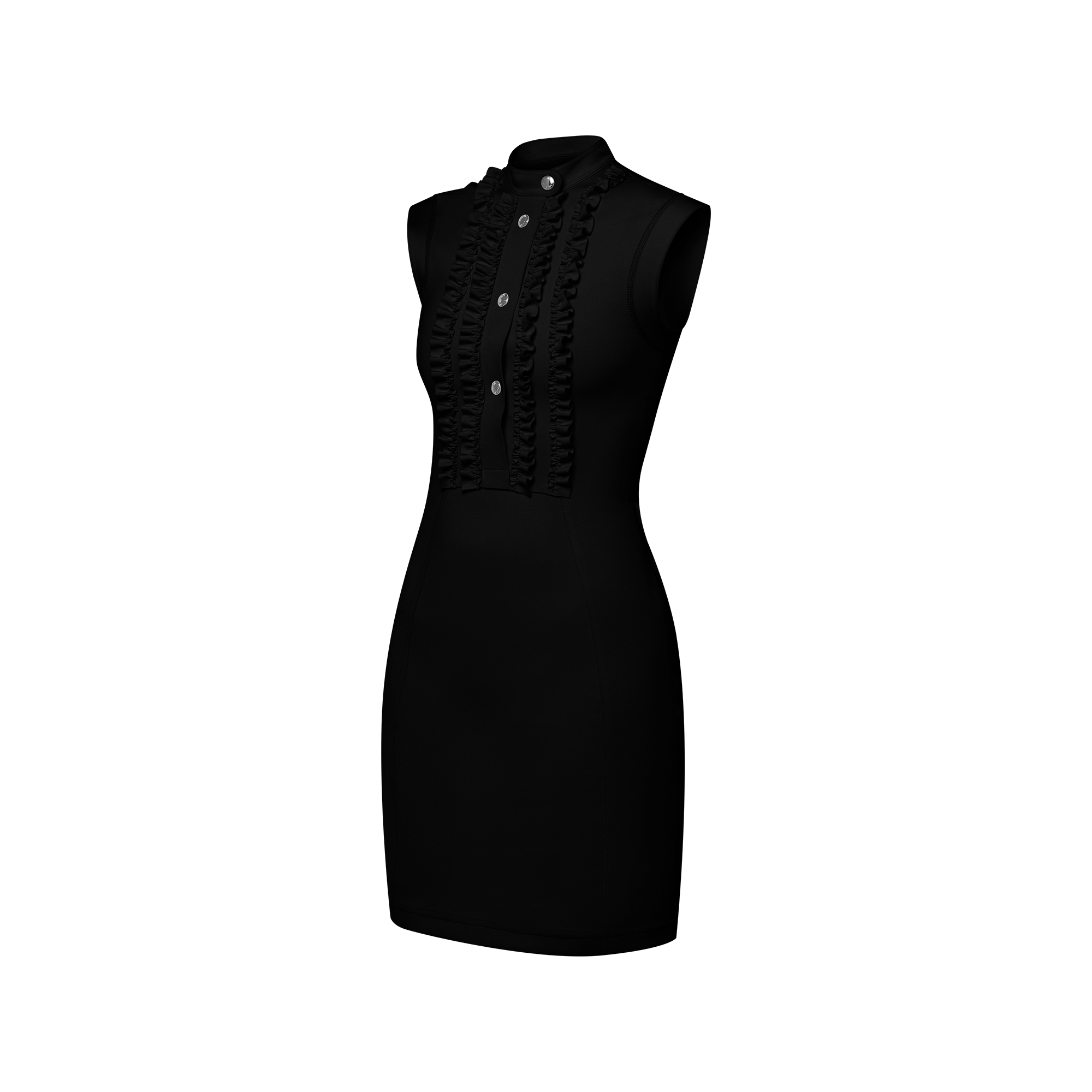 Ruffle Trim Technical Jersey Dress  in Wanita