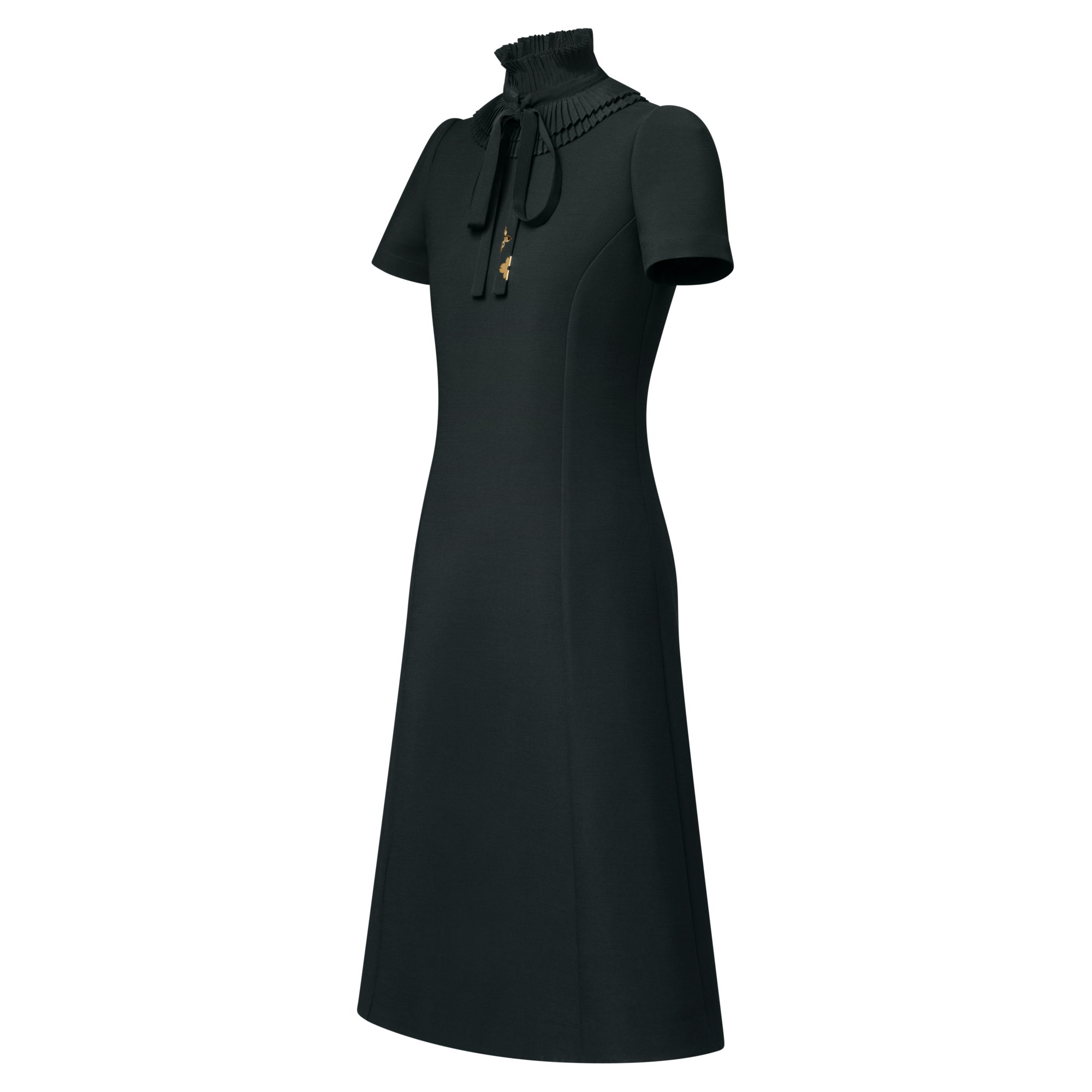 S/S Dress W/ Ruffle Collar Dtl  in Wanita