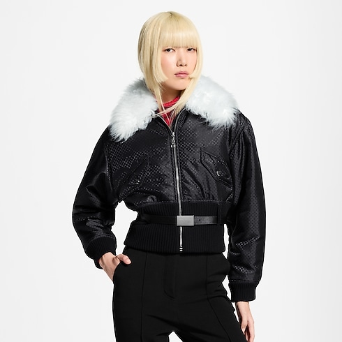 Shearling Collar Nanogram Bomber Jacket in Wanita's Pakaian Mantel dan Jaket collections by Louis Vuitton (Perbesar produk)