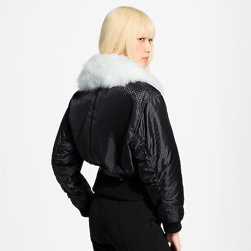 Shearling Collar Nanogram Bomber Jacket in Wanita's Pakaian Mantel dan Jaket collections by Louis Vuitton (Perbesar produk)