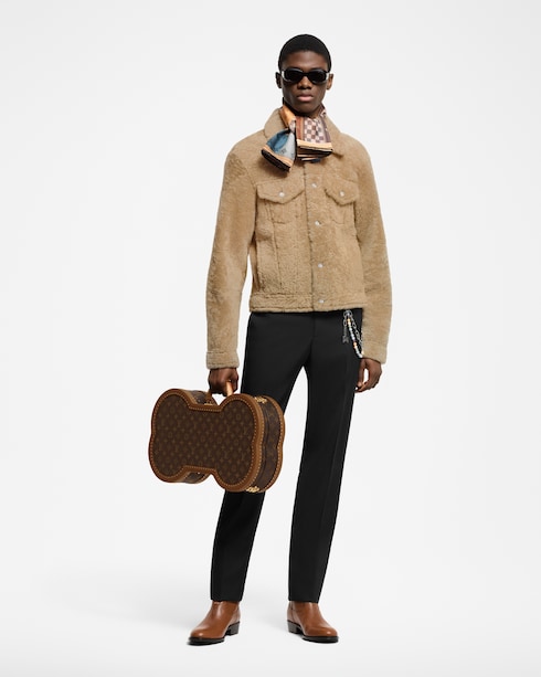 Shearling Trucker Jacket in Pria's Pakaian Outerwear dan Mantel collections by Louis Vuitton