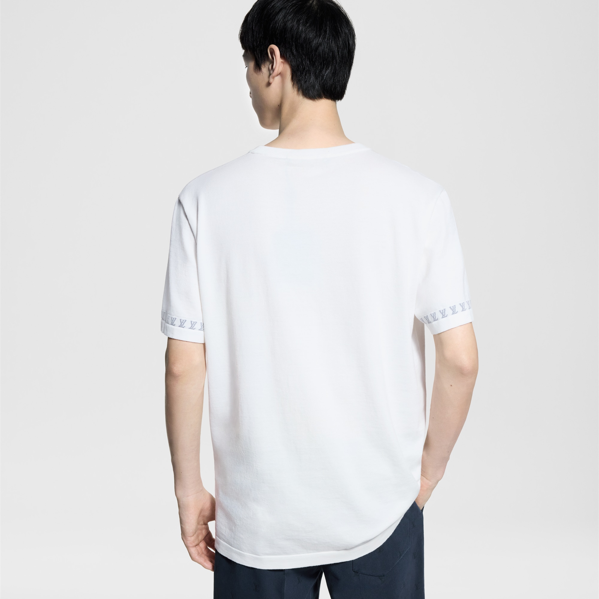Short-Sleeved Cotton Crewneck  in Pria