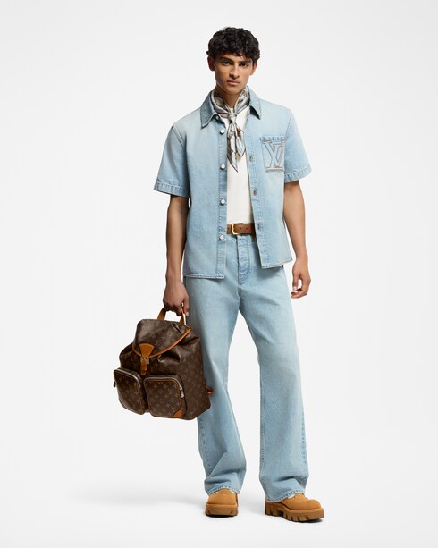 Short-Sleeved Denim Shirt in Men's Ready-to-Wear Shirts collections by Louis Vuitton