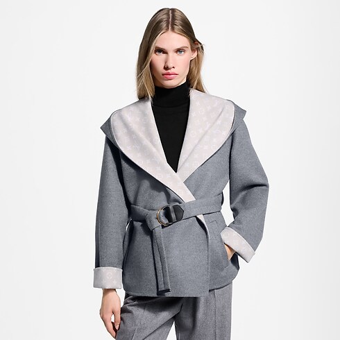 Signature Short Hooded Wrap Coat in Wanita's Pakaian Mantel dan Jaket collections by Louis Vuitton (Perbesar produk)