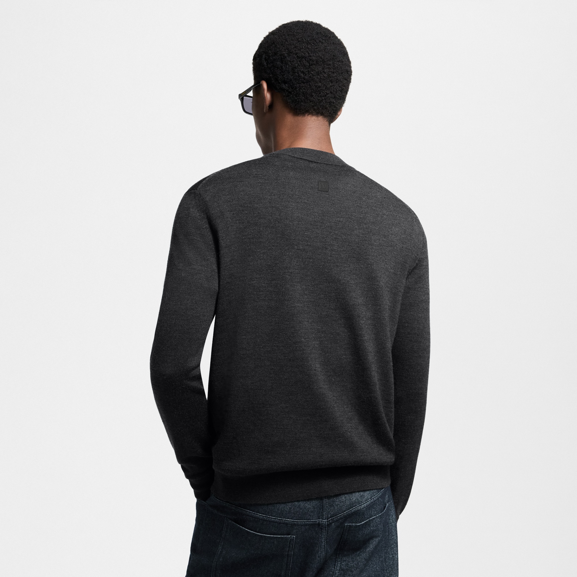 Signature Wool-Silk Blend Long-Sleeved  Crewneck  in Men