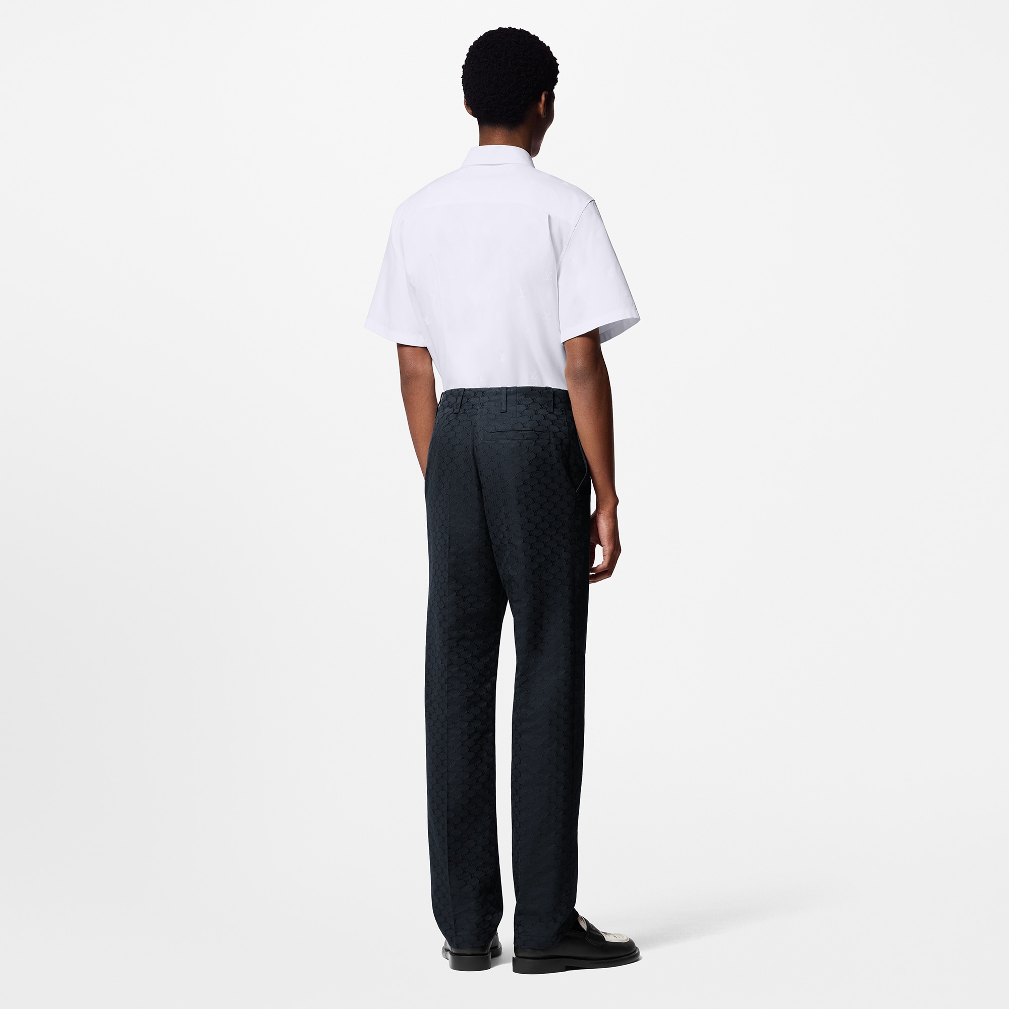 Silk And Cotton Blend Classic Pants   in Men