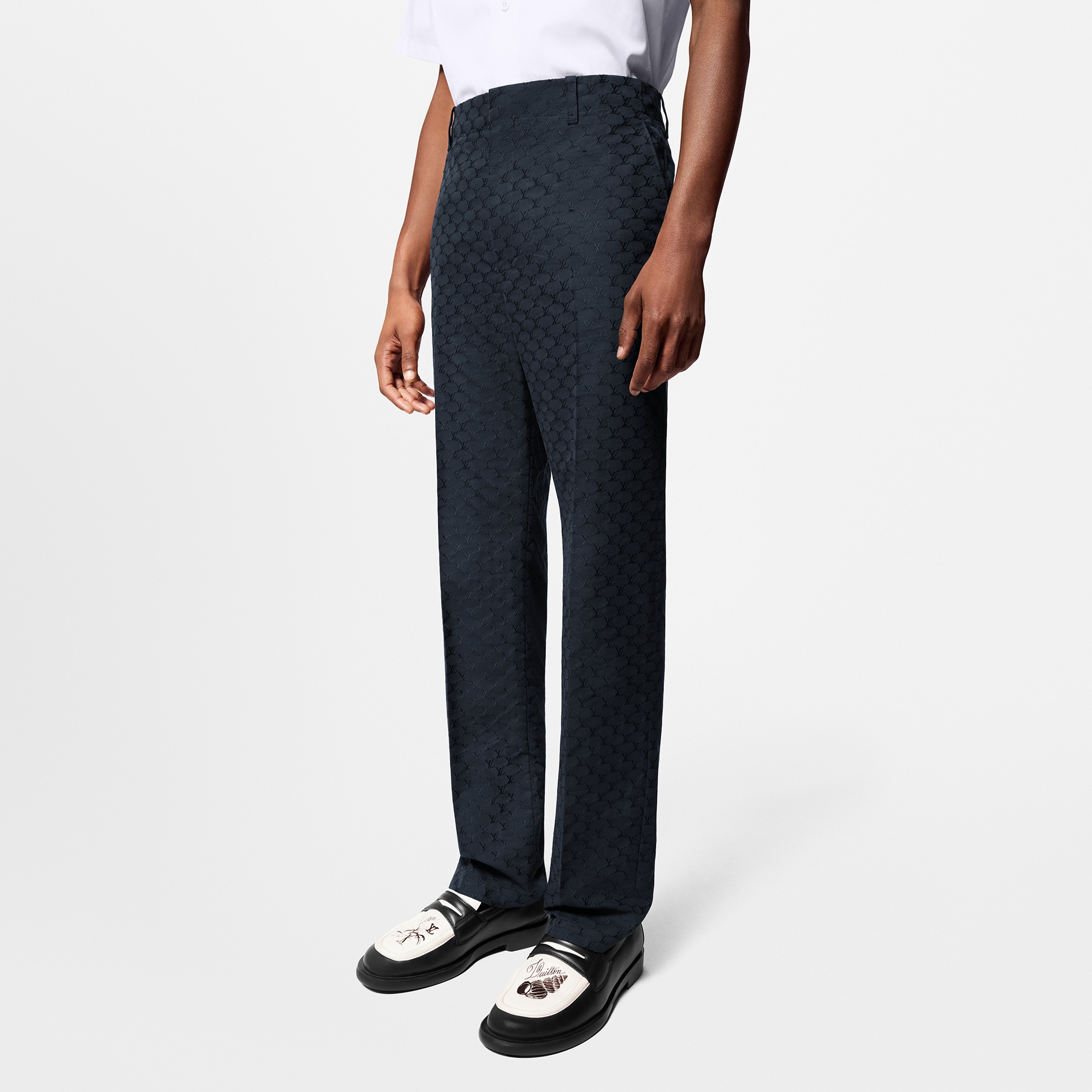 Silk And Cotton Blend Classic Pants   in Men