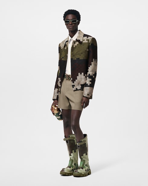 シルクプレンドテーラードダミエブルゾン メンズ Discontinued Product