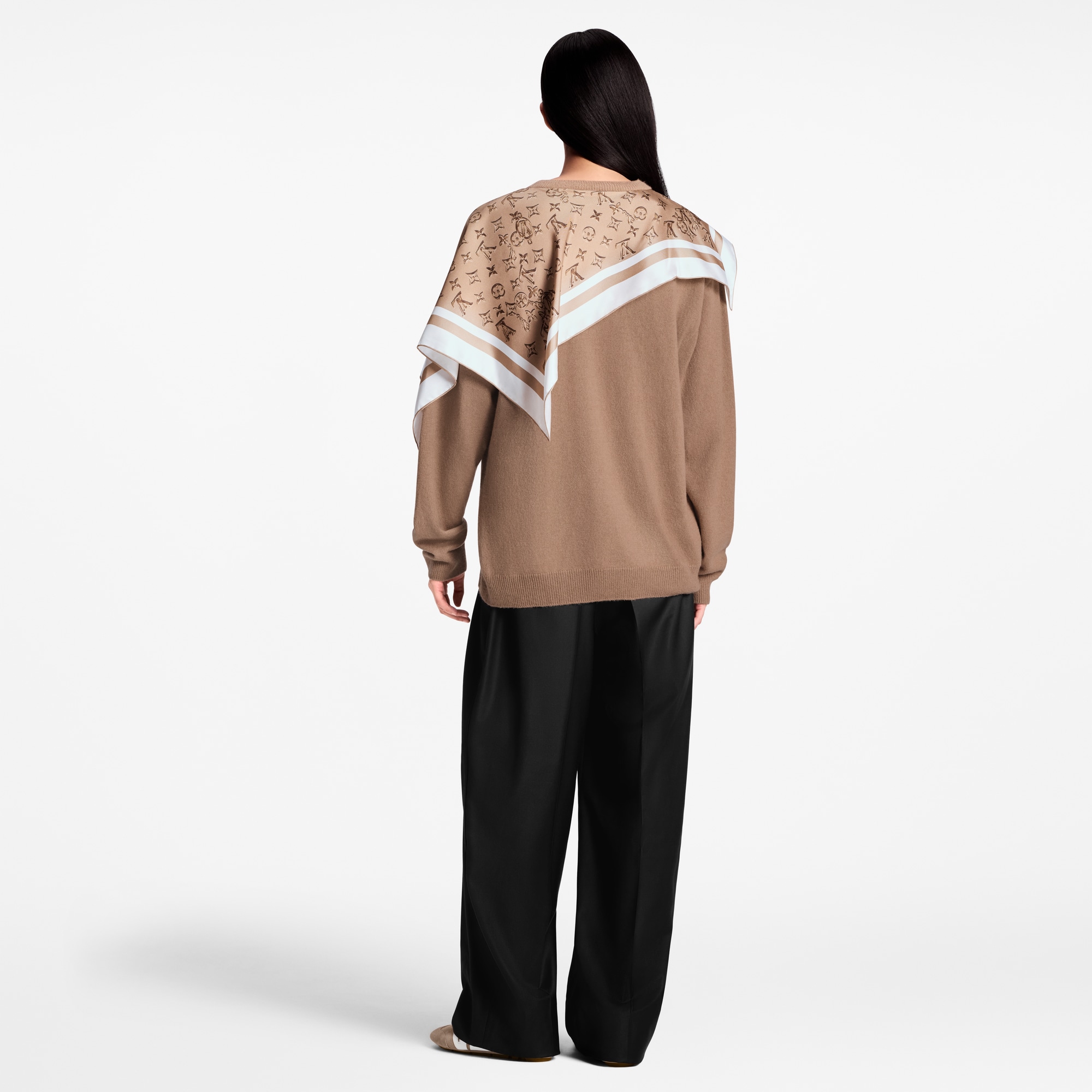 Silk Insert Cashmere Pullover  in Wanita