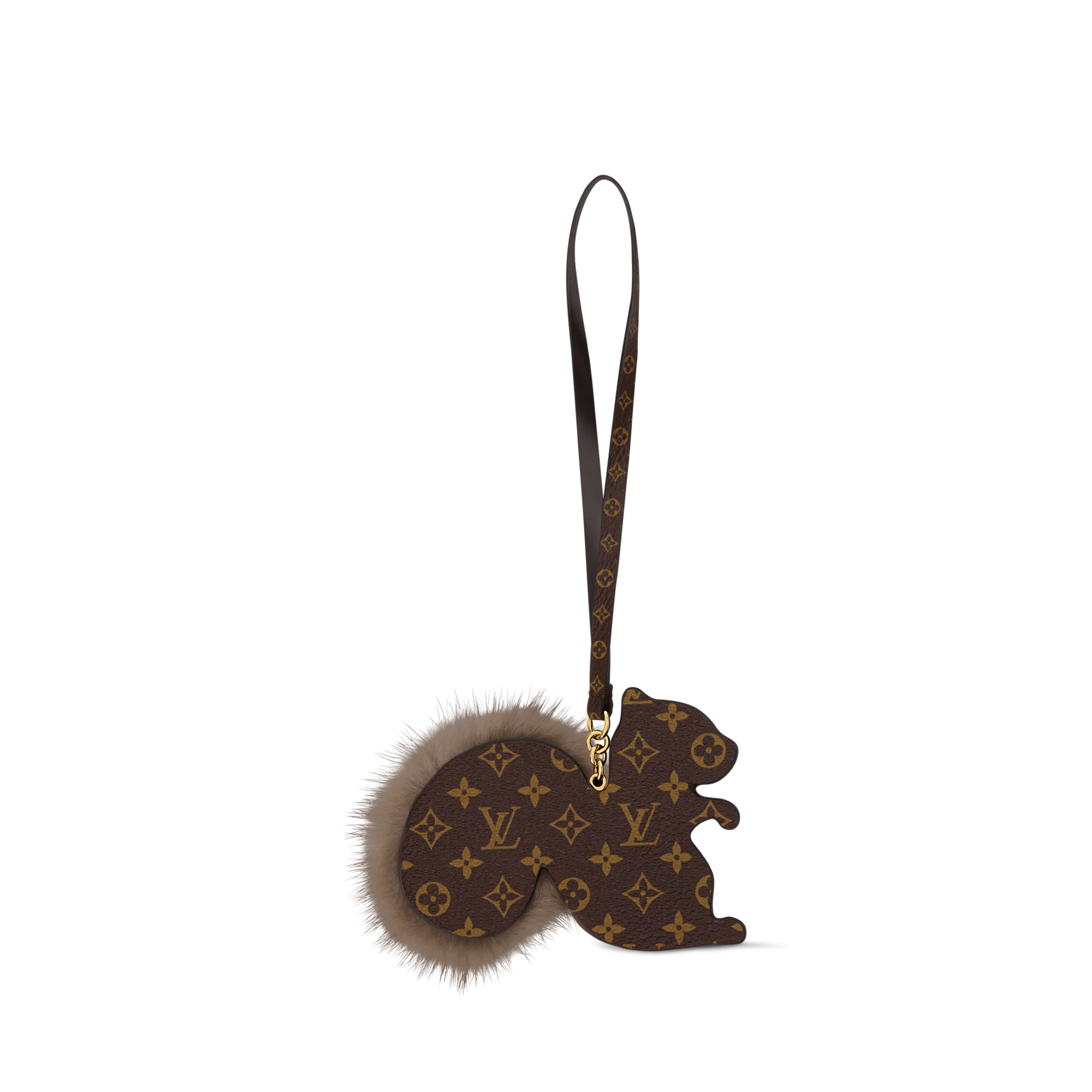 Squirrel LV Furry Friend Bag Charm S00 in Wanita