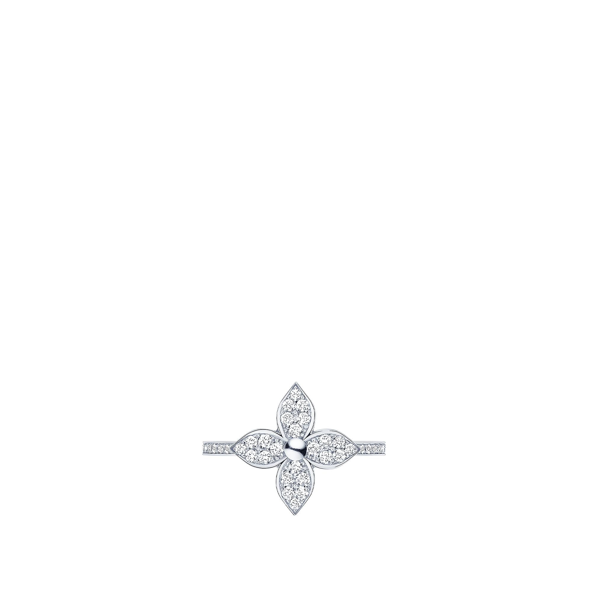 Star Blossom Ring, White Gold And Diamonds  in Perhiasan