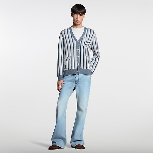 Striped Jacquard Cardigan in Pria's Pakaian Semua Koleksi collections by Louis Vuitton (Perbesar produk)