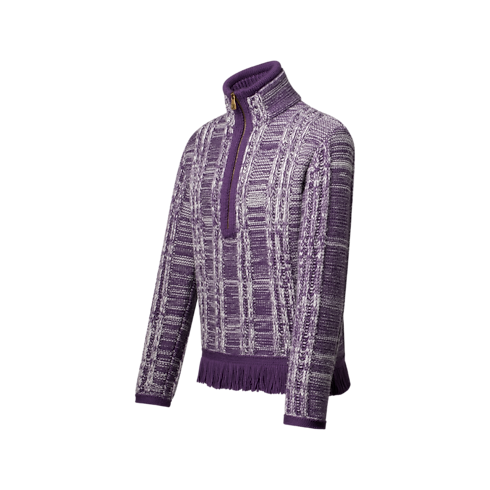 Striped Jacquard Half-Zip Sweater in Pria's Pakaian Semua Koleksi collections by Louis Vuitton (Perbesar produk)
