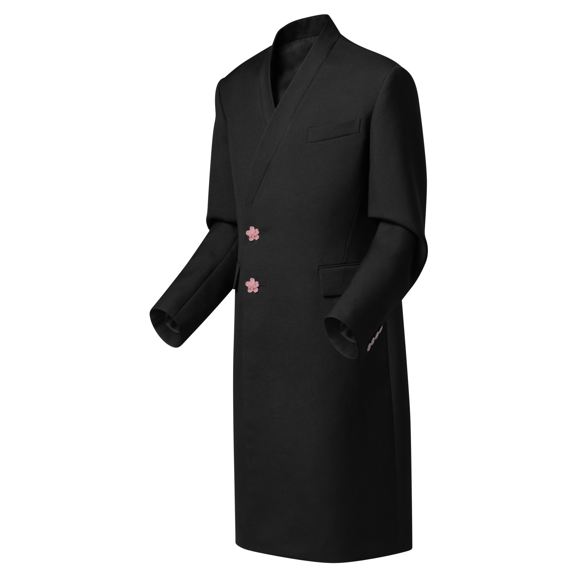 Tailored Kimono Single-Breasted Overcoat  in Pria
