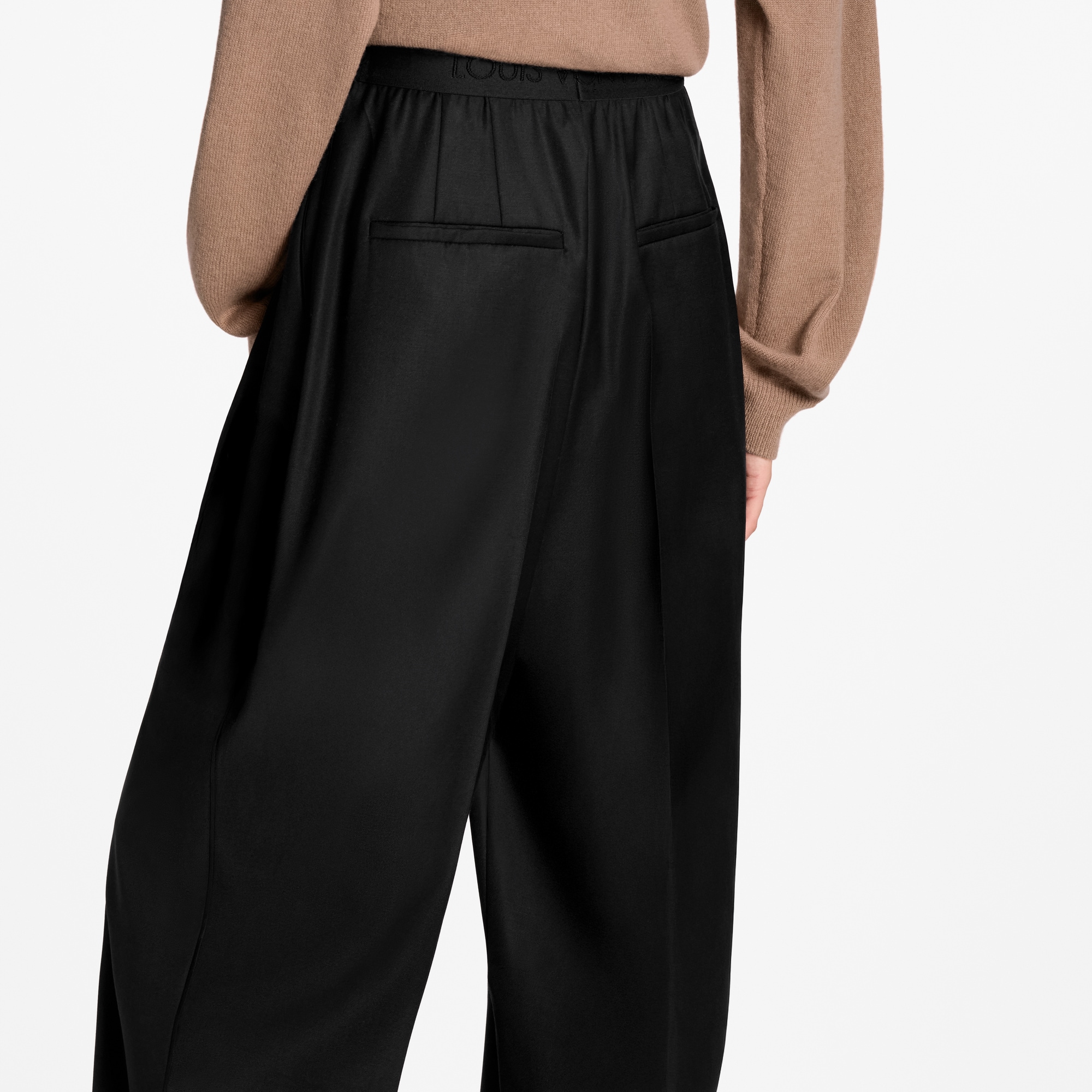 Tailored Wide-Leg Wool Pants  in Wanita
