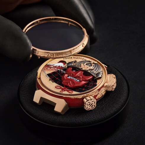 Tambour Bushido Automata, Manual, 46.8 mm, Pink Gold in Jam Tangan's Semua Koleksi } collections by Louis Vuitton
